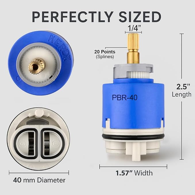 Kerox PBR 40 Faucet Cartridge, Replacement Cartridge Compatible - Image 3