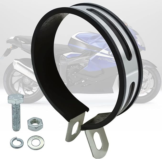 Universal Motorcycle Exhaust Clip Clamp Muffler Pipe Hanger Bracket | Half Round by JVNZAM
