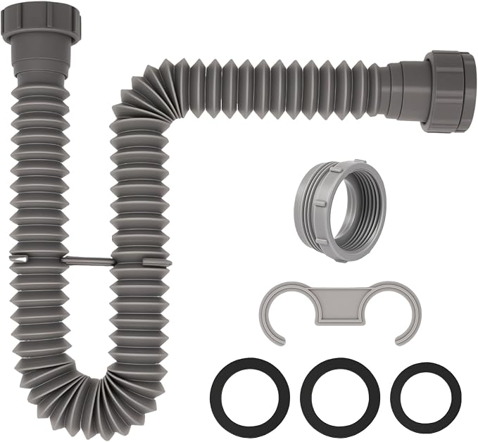 1-1/2" Flexible P-Trap Sink Drain Pipe Kit 5.7"-27" by Unknown