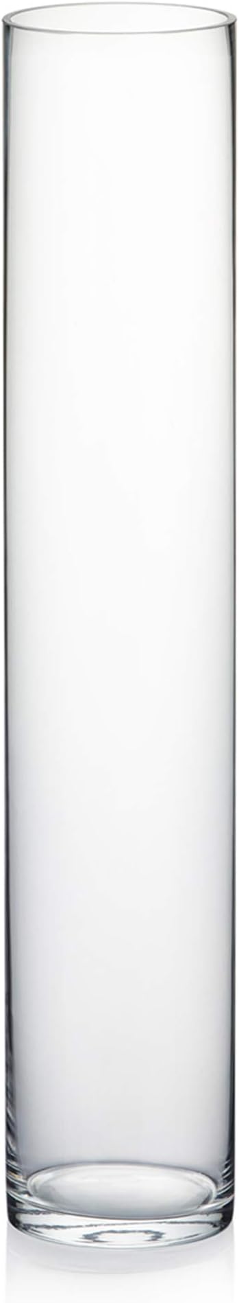 WGVI Quality Thick Weighted Clear Cylinder Glass Vases, Skinny Bud Tall Vase by WGVInternational-OpusGlassware