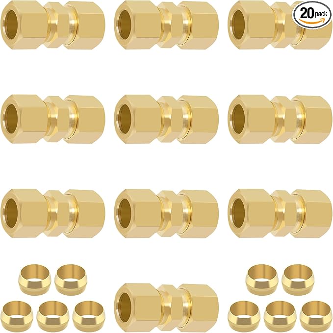 1/2 Inch Compression Fitting, 1/2" OD X 1/2" OD Compression Union Connectors & by Taiidaues