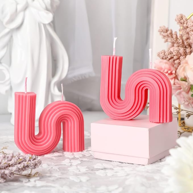 Tondiamo 2 Pcs Aesthetic Candles Twist Shaped Aesthetic Candles Cool S Shape - Image 6