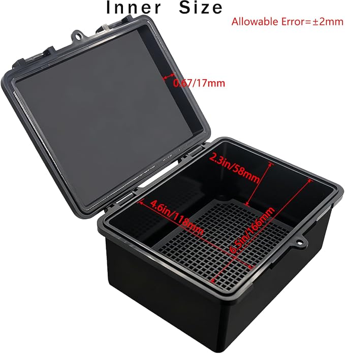 Junction Box, Hinged Black Cover IP67 Waterproof ABS Project Box - Image 3