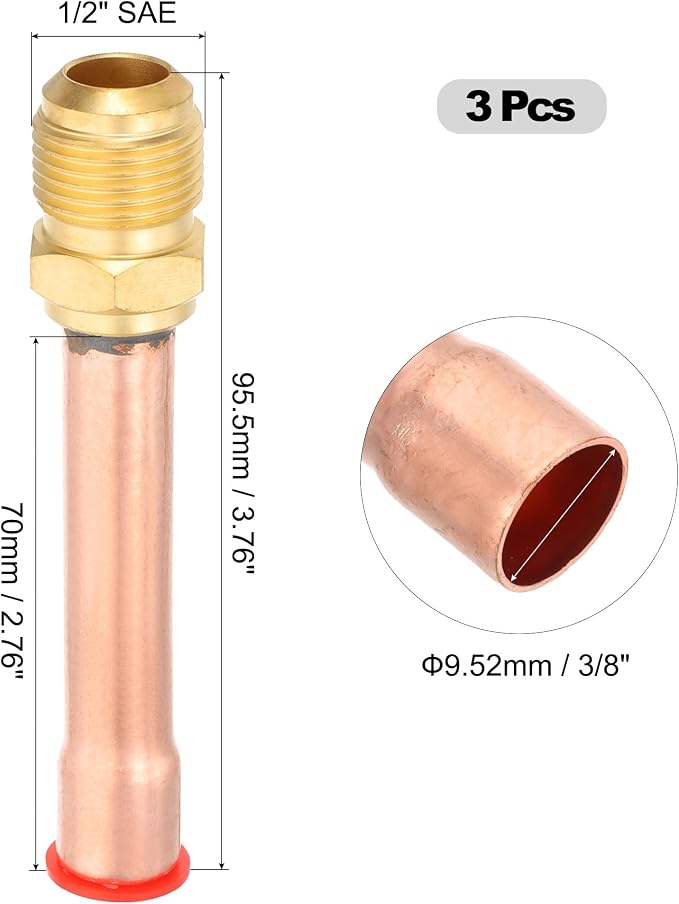 uxcell 1/2" SAE 45 Degree Brass Pipe Fitting - Image 2