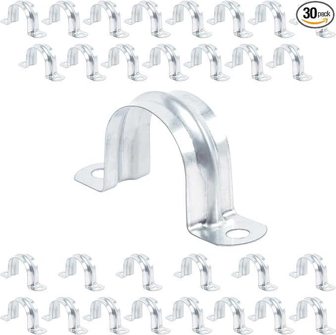 30 PCS 1-9/16 Inch Reinforced Rigid Pipe Strap, 2 Holes U Bracket Cable Clamp by JDHGSHL