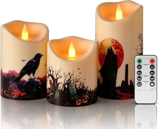 Artmarry Flameless Candles 4" 5" 6" Outdoor Indoor Pillars Battery Operated by Artmarry