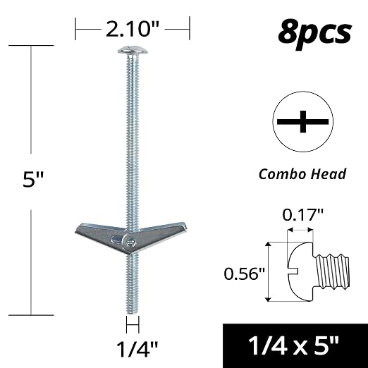 HASWARE Toggle Bolt Zinc Plated Steel and Wing Nut - Image 2