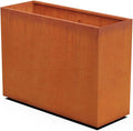 Large Rectangular Planters for Outdoor Plants | 48x18x36 Corten Steel Planter | by Plantercraft