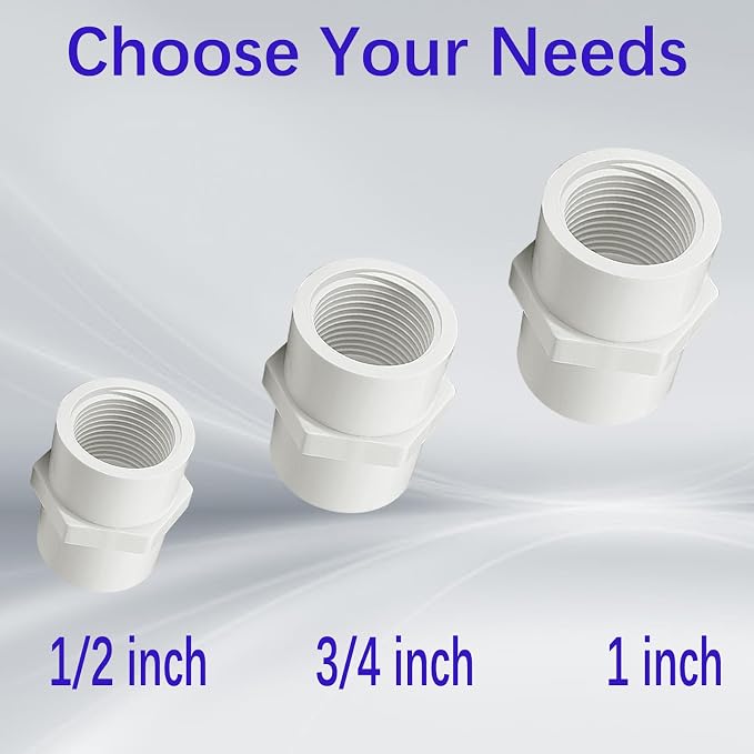 10Pcs White PVC Pipe Fitting, 1 inch NPT Female Thread PVC Pipe Fitting Adapter - Image 7
