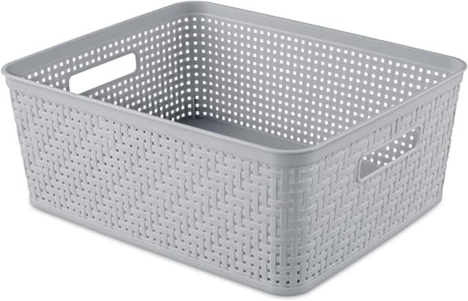 Sterilite 18 Pack Plastic Storage Bin Organization Containers, Short Baskets - Image 6