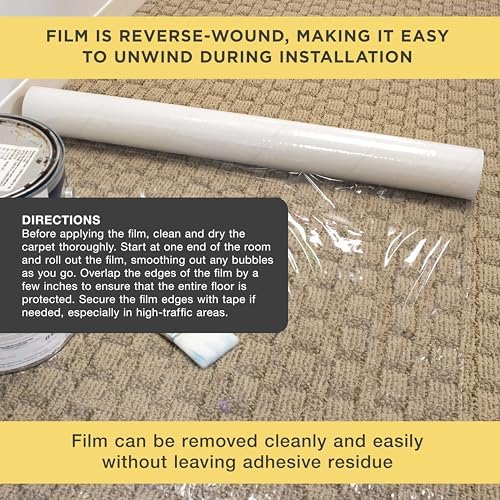 Dura-Gold Carpet Protection Film, 36-inch x 100-foot Roll, Self-Adhesive Plastic - Image 5