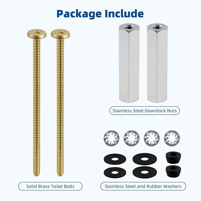 Universal Solid Brass Toilet Seat Screws - Image 6