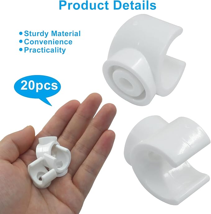 20 Pack 3/4 Inch Pipe Clamp, 20mm U-Shaped | Plastic PEX Clips, Pipe Hangers - Image 3