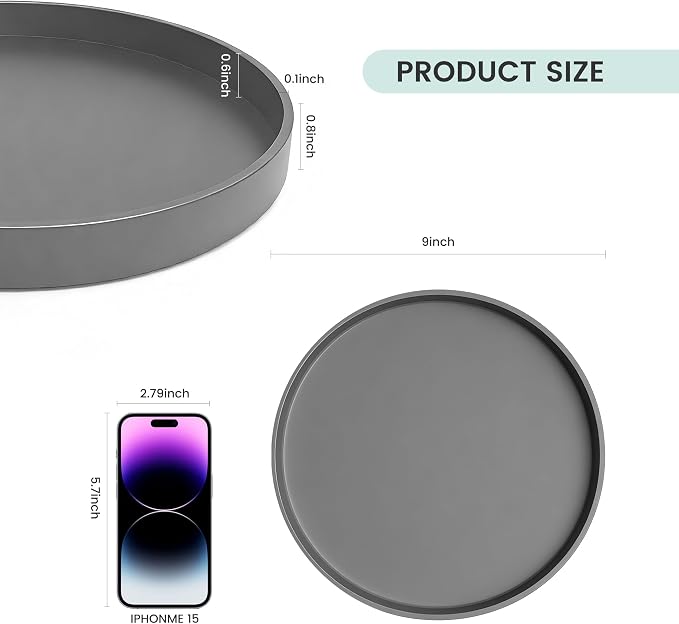 1 Pack 9" Bathroom and Vanity Tray, ABS Bathroom Counter Organizer, Coffee - Image 7