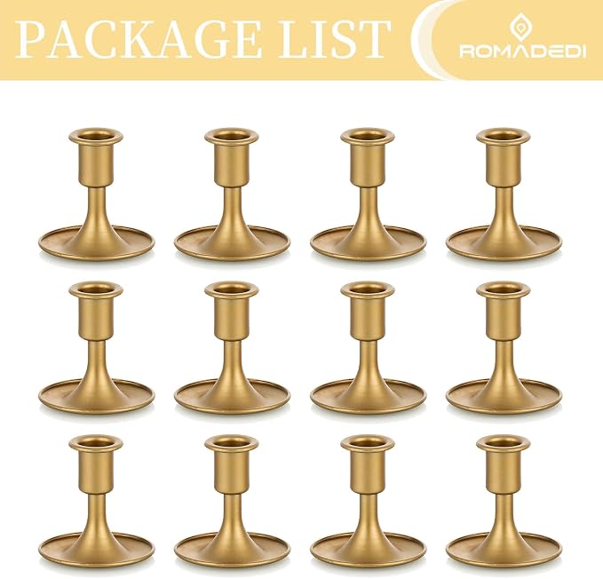 Candlestick Holders Taper Candle Holders, Romadedi Gold Candle Stick Candle - Image 6