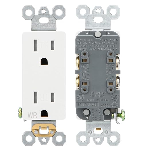 Wengart Duplex Receptacle Outlet, 125V 15Amp Standard Electrical Wall Outlet - Image 8