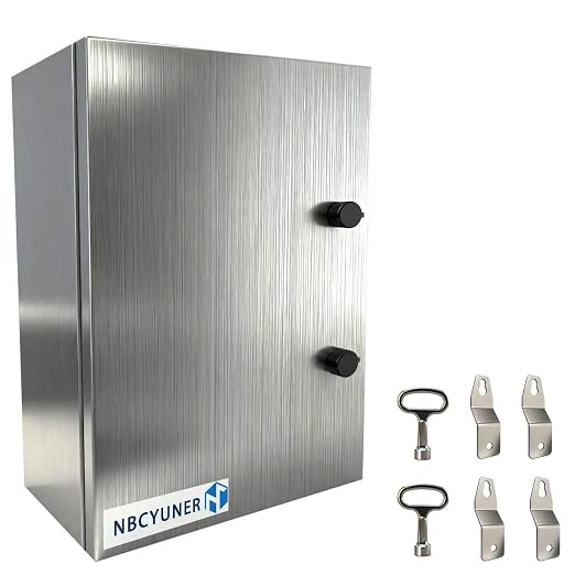 NBCYUNER Stainless Steel Electrical Enclosure 24x16x8 Inch NEMA 4X Enclosure by NBCYUNER