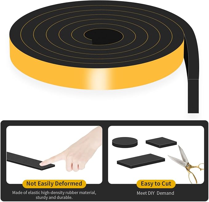 Foam Weather Stripping Tape, High Density CR, 2 in x 1/2 in x 6.5Ft | Weather - Image 6