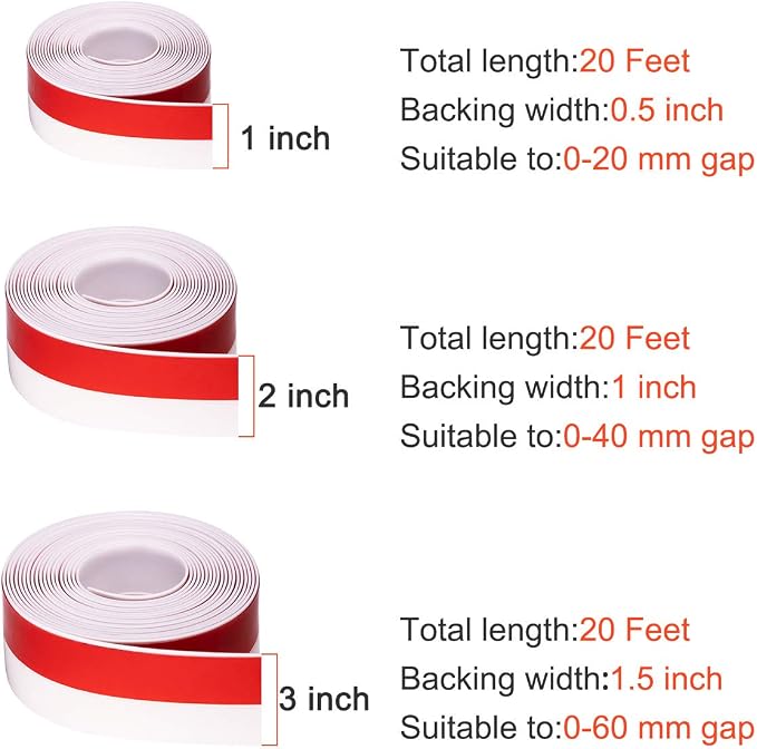 TORRAMI Silicone Door Sweep Draft Stopper 2 inch Width 20 Feet Length, Seal - Image 2