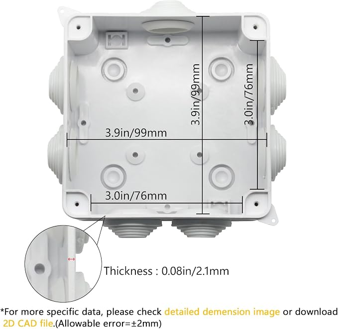 ABS Plastic Dustproof Waterproof IP65 Junction Box Universal Electrical Project - Image 2