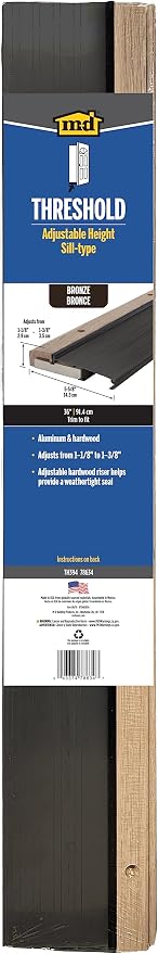 MD Building Adjustable Aluminum & Hardwood Threshold - Image 8