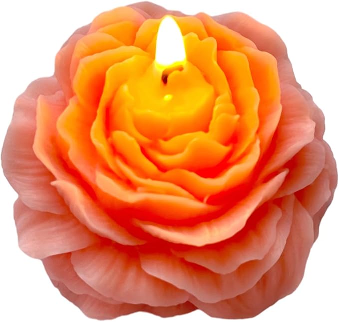 Light-Pink Peony Flower Shape Candles by Peytanger