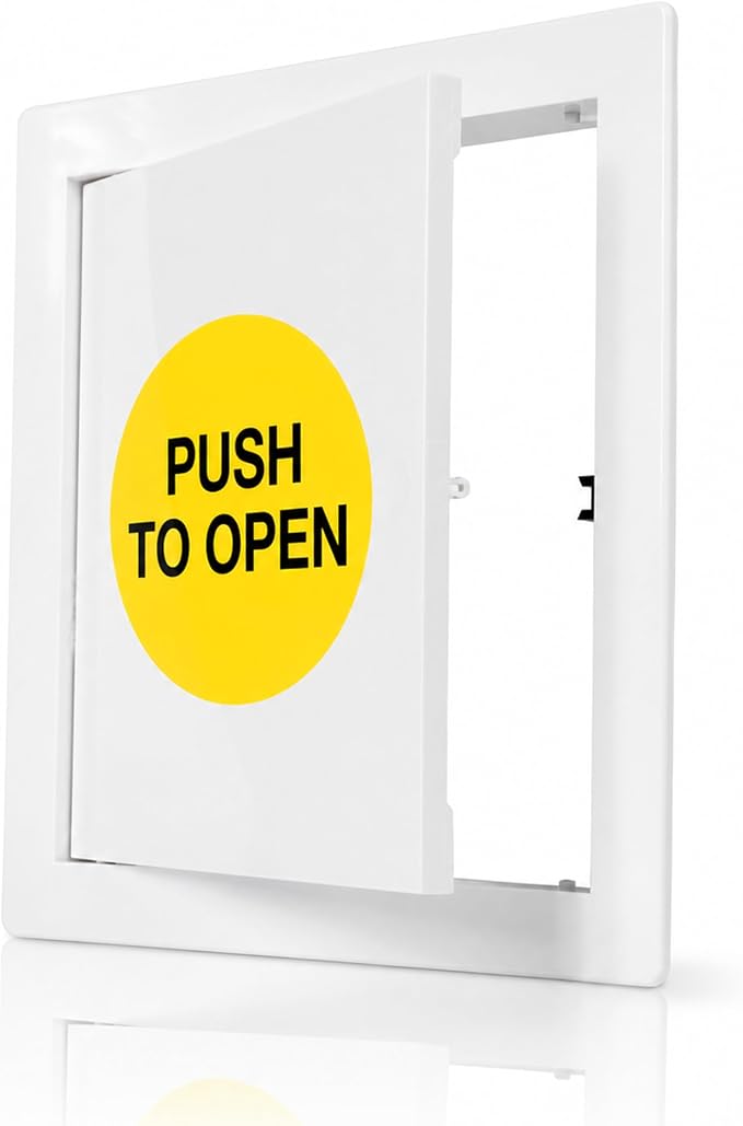 Vent Systems 8" x 8" Push-to-Open ABS Access Door – White Plastic Access Panel by VentSystems