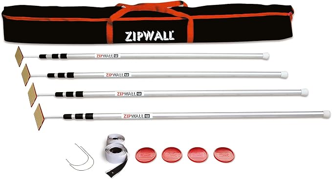 ZIPWALL SLP4 12 Foot Spring Loaded Dust Barrier Poles, by ZIPWALL