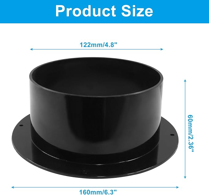 Piutouyar 125mm/5 Inch Duct Connector Flange, Straight Pipe Flanges Duct - Image 2