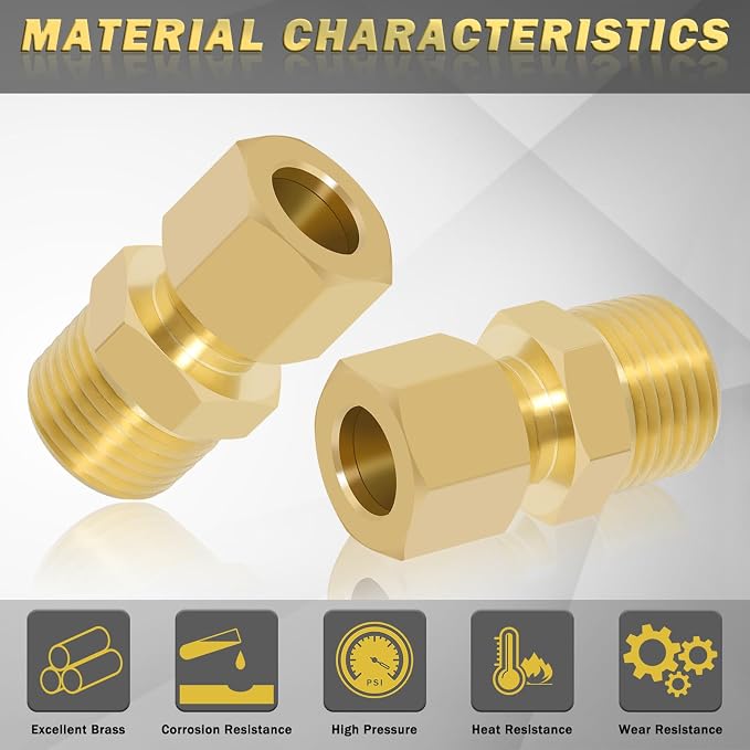 Brass Compression Tube Fitting, Straight Coupling Adapter - Image 4