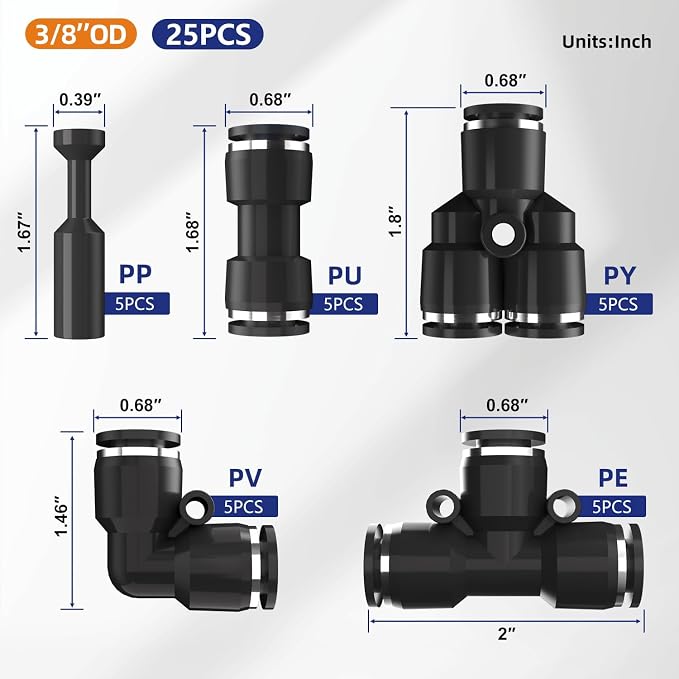 3/8”OD Push to Connect Fittings - Image 2