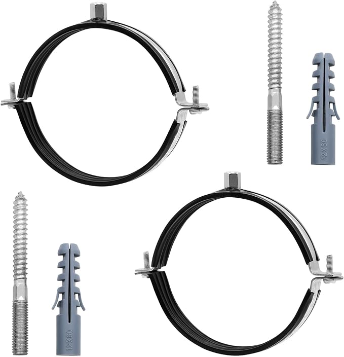 2 Pcs 5.4-5.6 Inch Split Ring Pipe Hanger, 138-142mm Heavy Duty Adjustable Pipe by AKIHISA