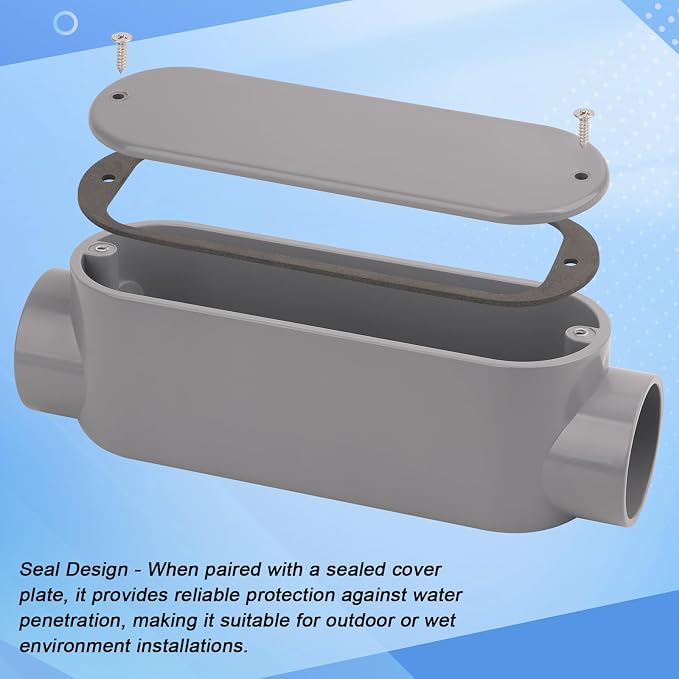 2Pack 1-1/2 Inch Rigid PVC Conduit Body Type C 1.50IN Slip x Slip PVC Conduit - Image 3