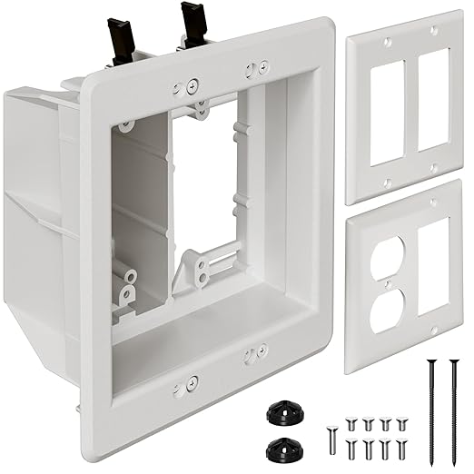 TVBU505-1 Recessed Outlet Box, Recessed Electrical Box by VinylSidingMountingBlock