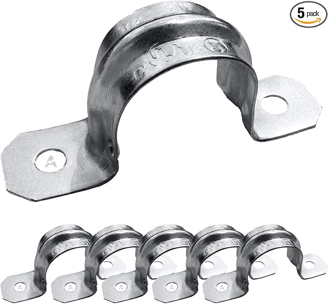 1-1/4-Inch EMT Two-Hole Conduit Strap — Reinforced Rib, Heavy-Duty Zinc-Plated by AirmontProducts