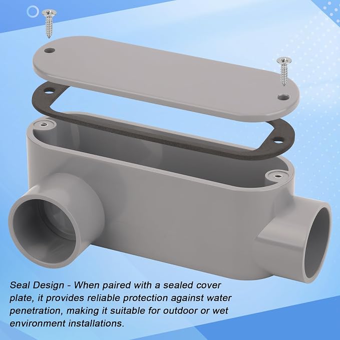 4Pack 1 Inch Rigid PVC Conduit Body Type LR, Slip x Slip PVC Conduit Bodies LR - Image 3