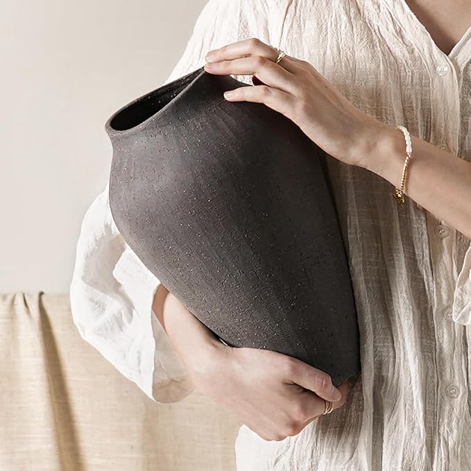 Ceramic Vase - Large 11.8 Inch Tall Floor Vase by LETAUCIGARDEN