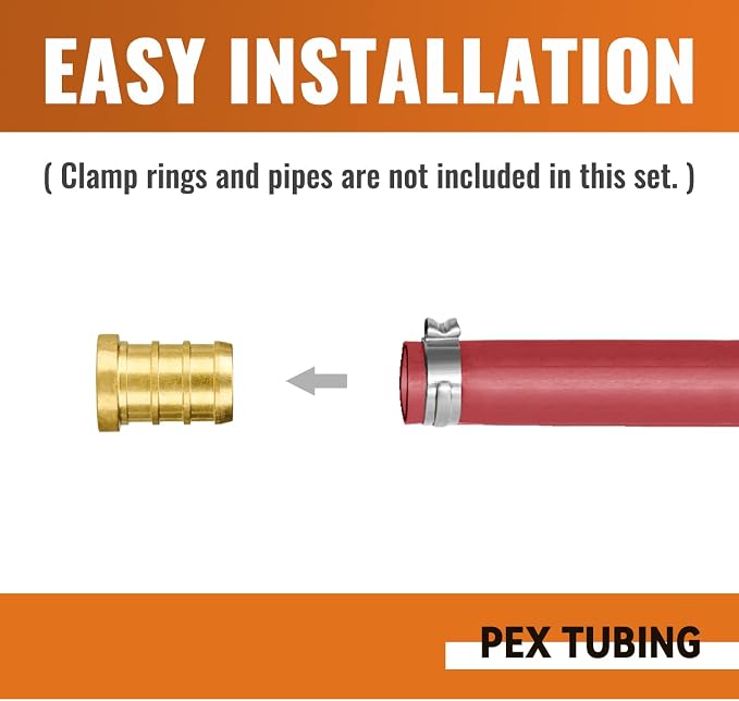 6-Pack 1/2 Inch PEX Plug End Cap Fittings | Brass - Image 4