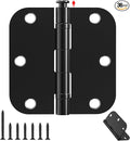 36 Pack Ball Bearing Matte Black Door Hinges | Rounded Door Hinges 3.5 Inch by AmzGod