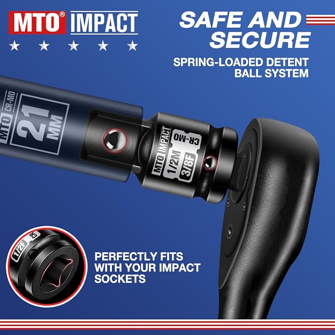 4-Piece Impact Socket Adapter and Reducer Set, 1/4" & 3/8" & 1/2" Impact Driver - Image 6