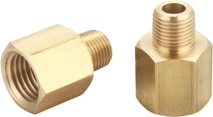 Brass Pipe Fitting Adapter, 1/8" NPT Male x 1/4" NPT Female - Image 6