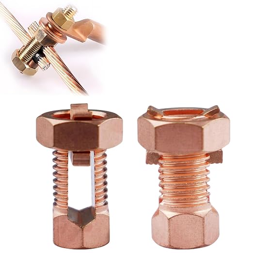 2Pack Split Bolt Wire Connector High Strength Copper Wire Grounding Clamps by Bntyok