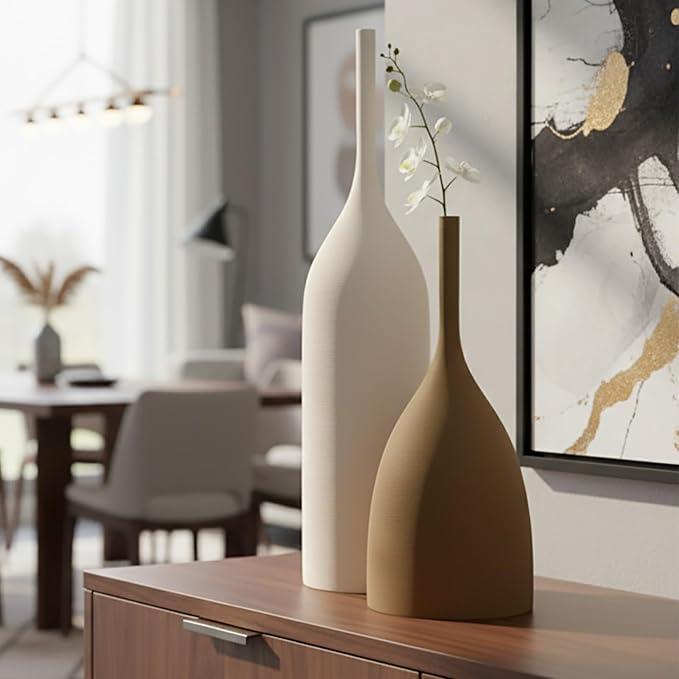 Ceramic Vases Set of 2, Modern Boho Vases - Image 8
