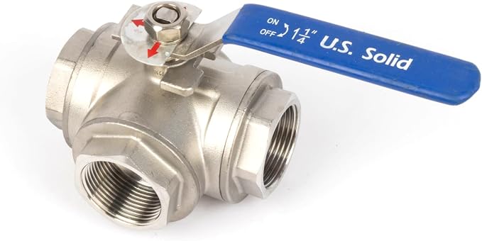 U.S. Solid 1-1/4" 3 Way Ball Valve - Image 8