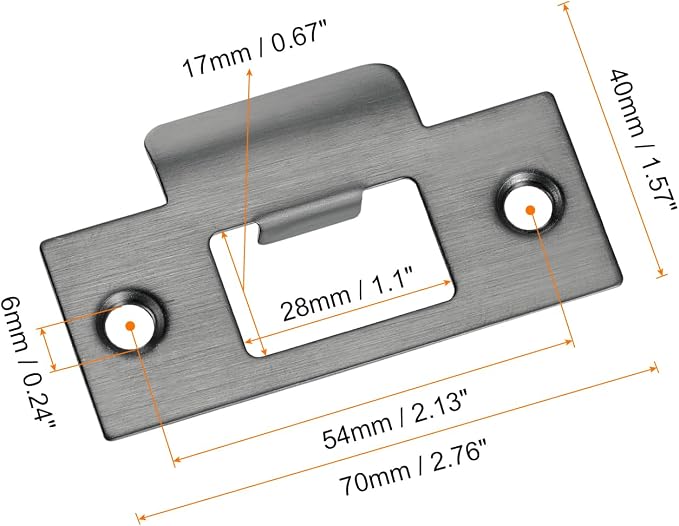 uxcell t Door Strike Plate, Dark Gray - Image 2