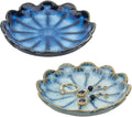 NBEADS 2 Pcs 2 Color Ceramic Jewelry Tray, Lotus Flower Shape Ring Dish Holder by NBEADS