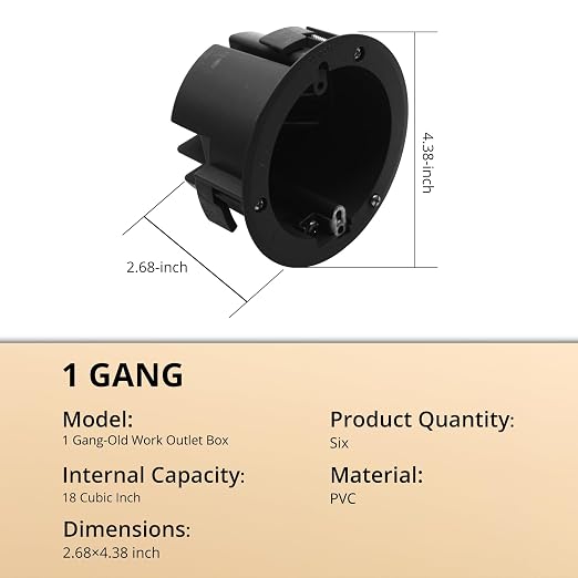 4-Inch 18 cu. in. PVC Old Work Round Electrical Box, 2-hour fire rated PVC box - Image 4