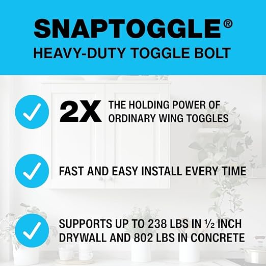 TOGGLER SNAPTOGGLE Toggle Bolt 3/16-24 UNC, 100 Pack, Flat Head | Heavy-duty - Image 4
