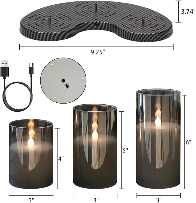 GenSwin Glass Rechargeable Flameless Candles - Image 2