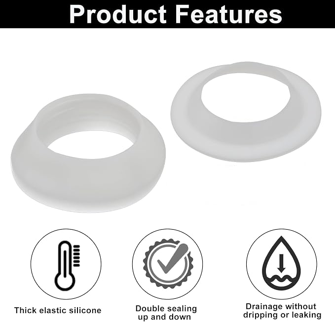 Murtenze 4 Sets Drainage Seal Universal Basin Drain Gasket | Thickened Silicone - Image 4